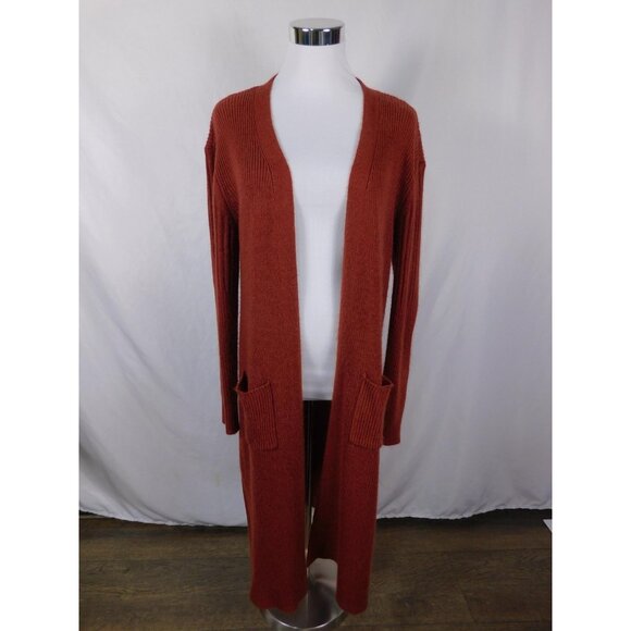 Unified Title "No Boundaries Large Rust Duster Cardigan Lace Up Cottagecore - Picture 1 of 12